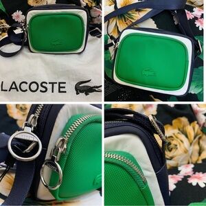 Lacoste Vibrant Green and White Nilly Pique crossbody